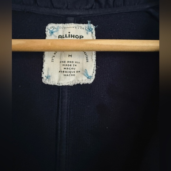 Anthropologie Allihop Navy Cropped sweatshirt jacket - Picture 3 of 3